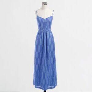J. Crew Printed Maxi Dress in Blue Hydrangea